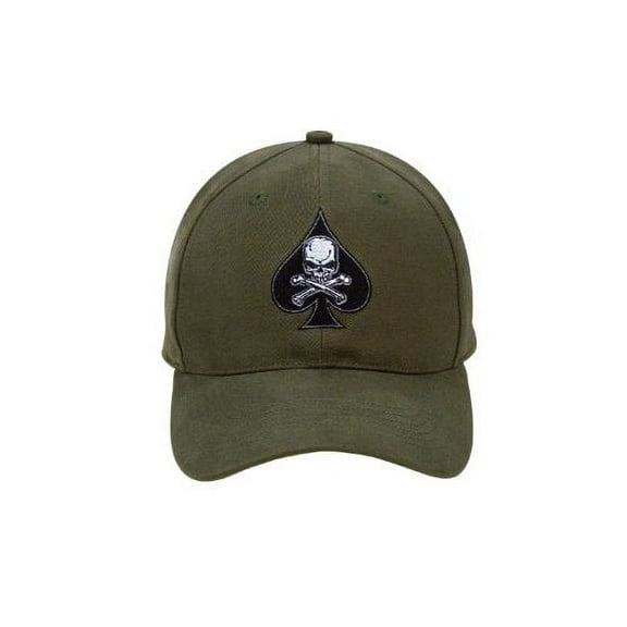 Rothco 11449 Black Ink Death Spade Low Profile Insignia Cap, Olive Drab