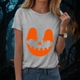thumbnail image 2 of Akiihool Halloween Tshirt Ghost Halloween T-Shirt for Women Cute Ghost Cat Graphic Tee Spooky Season Shirt Vintage Short Sleeve Casual Fall Tops Grey,L, 2 of 8