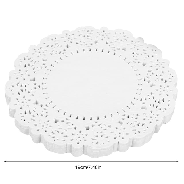 150 Piezas de Papel Absorbente de Aceite, Tapetes de Papel Redondos de Encaje de 7,5 Pulgadas, Almohadillas de Papel para Pizza Con Diseño de Encaje para Hornear Barbacoa,