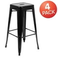 thumbnail image 4 of Emma + Oliver 4 Pack 30" High Metal Indoor Bar Stool - Stackable Stool, Black, 4 of 15