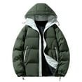 thumbnail image 4 of Christmas Clearance Ofreoo Men's Stitching Drawstring Hooded Slim Fashion Jacket Coat Outwear, 4 of 6