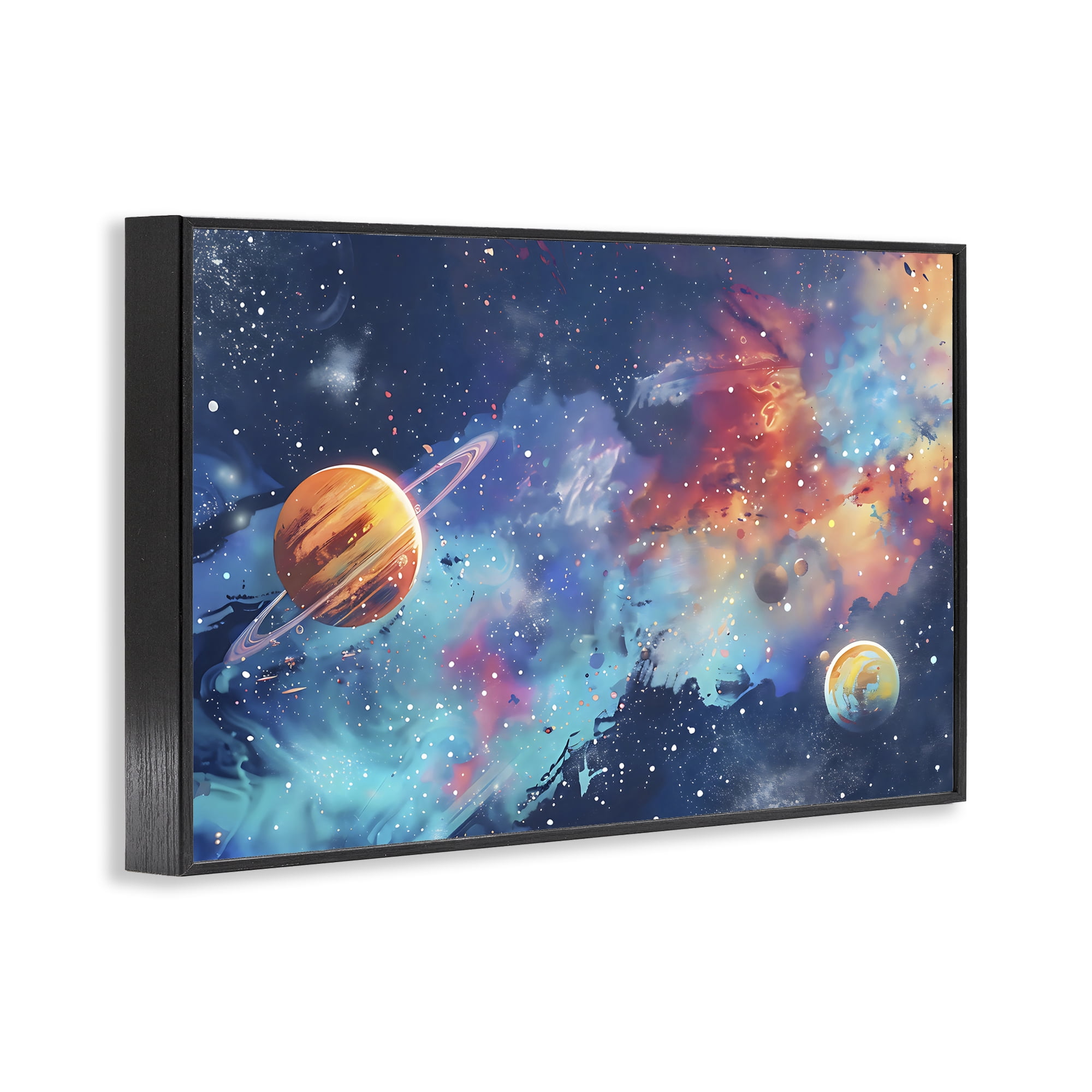 Stupell Industries Nebula Dreams Scattered Planets Black Framed Giclee Art, design by Creative Studio
