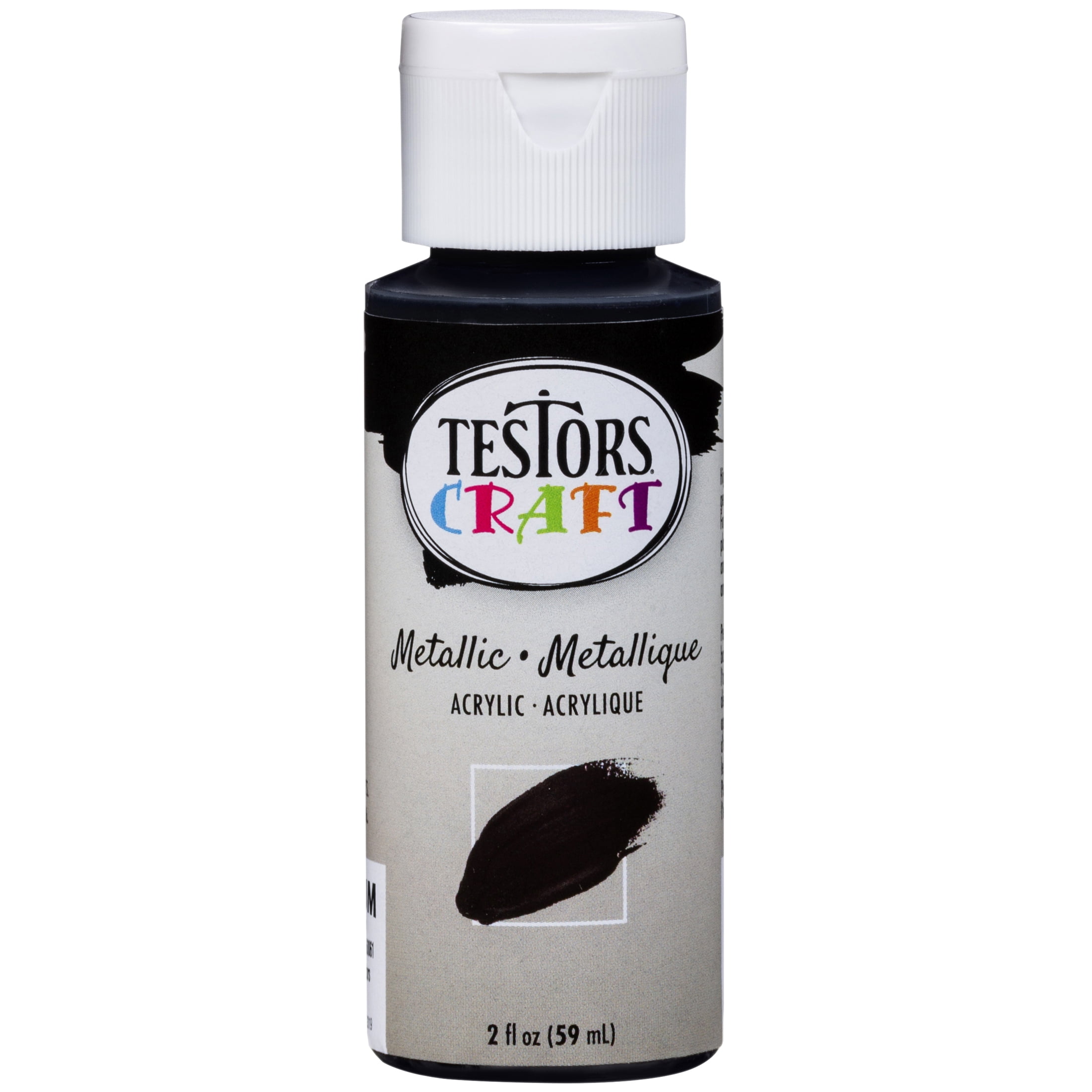 6 Pack, Black, Rust-Oleum Testors Craft Metallic Acrylic Paint- 292492, 2 oz. Bottle