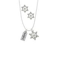 thumbnail image 2 of Delight Jewelry Silvertone Imagine Silver tone Snowflake Charm Necklace and Stud Earrings, 2 of 4