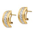 thumbnail image 2 of 14k Polished & Rhodium Omega Back Post Earrings TF207, 2 of 2
