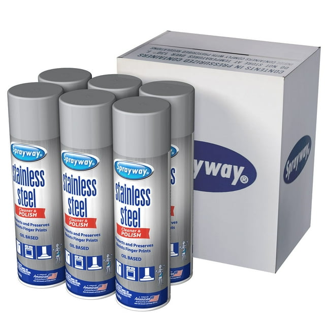 Sprayway Stainless Steel Cleaner and Polisher, 15 oz., 6 pk.