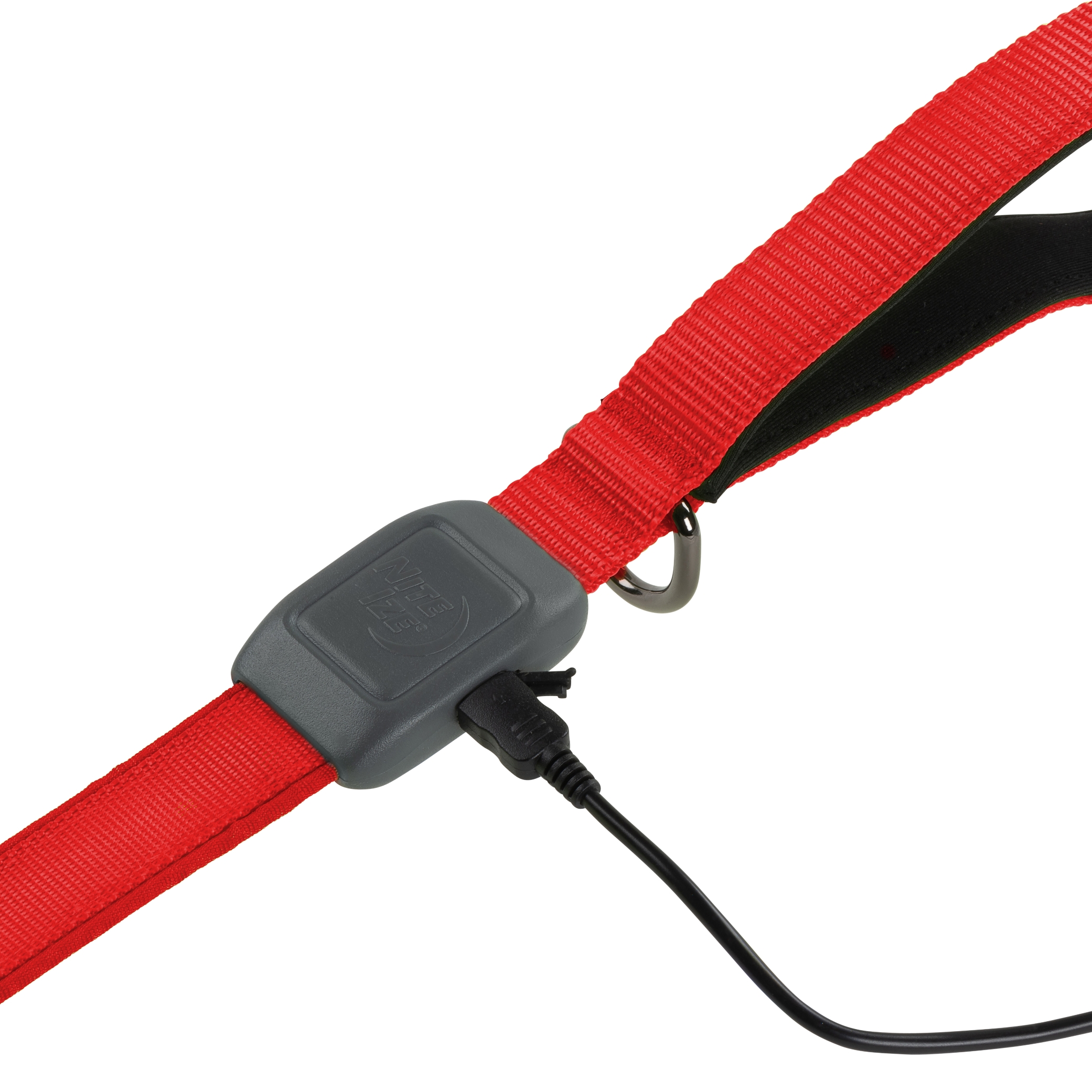 Nite Ize NiteDog Rechargeable LED Leash - Rechargeable LED Light Dog Leash with Padded Handle - Dog Walking Accessories for Walking & Running - 5 Feet, Red