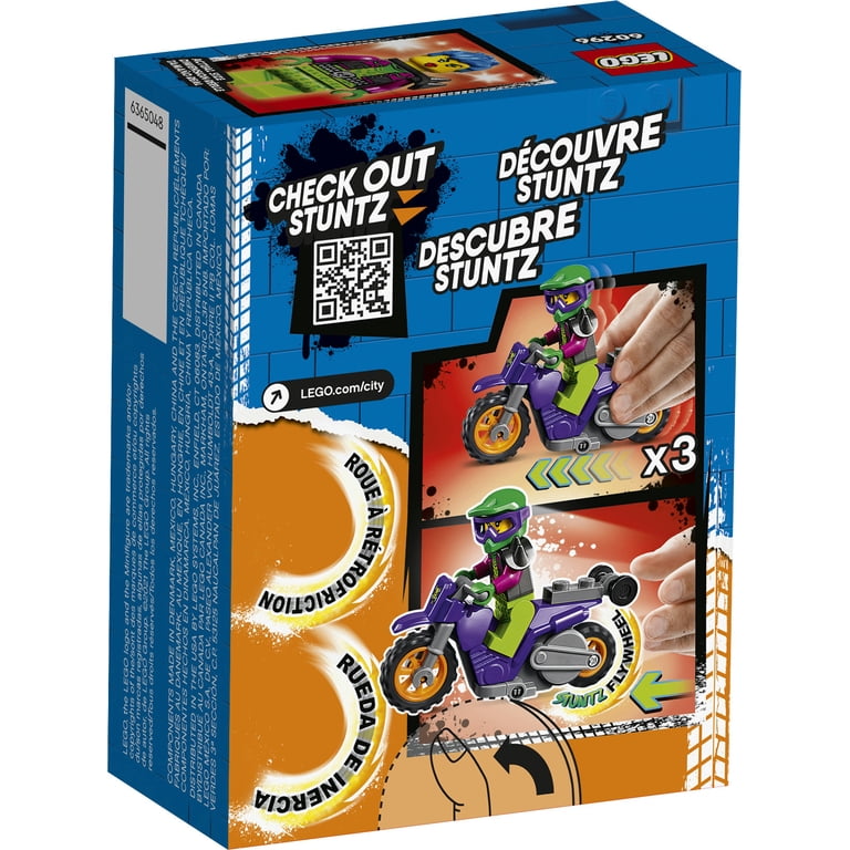 LEGO, City Stuntz Wheelie Stunt Bike 60296, for Kids Aged 5+
