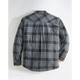 thumbnail image 5 of Venado Men's Plaid Shirt Jacket -Long Sleeved Quilt Lined Brushed Flannel Rugged Shirt (Plaid Blue, Large Tall), 5 of 8