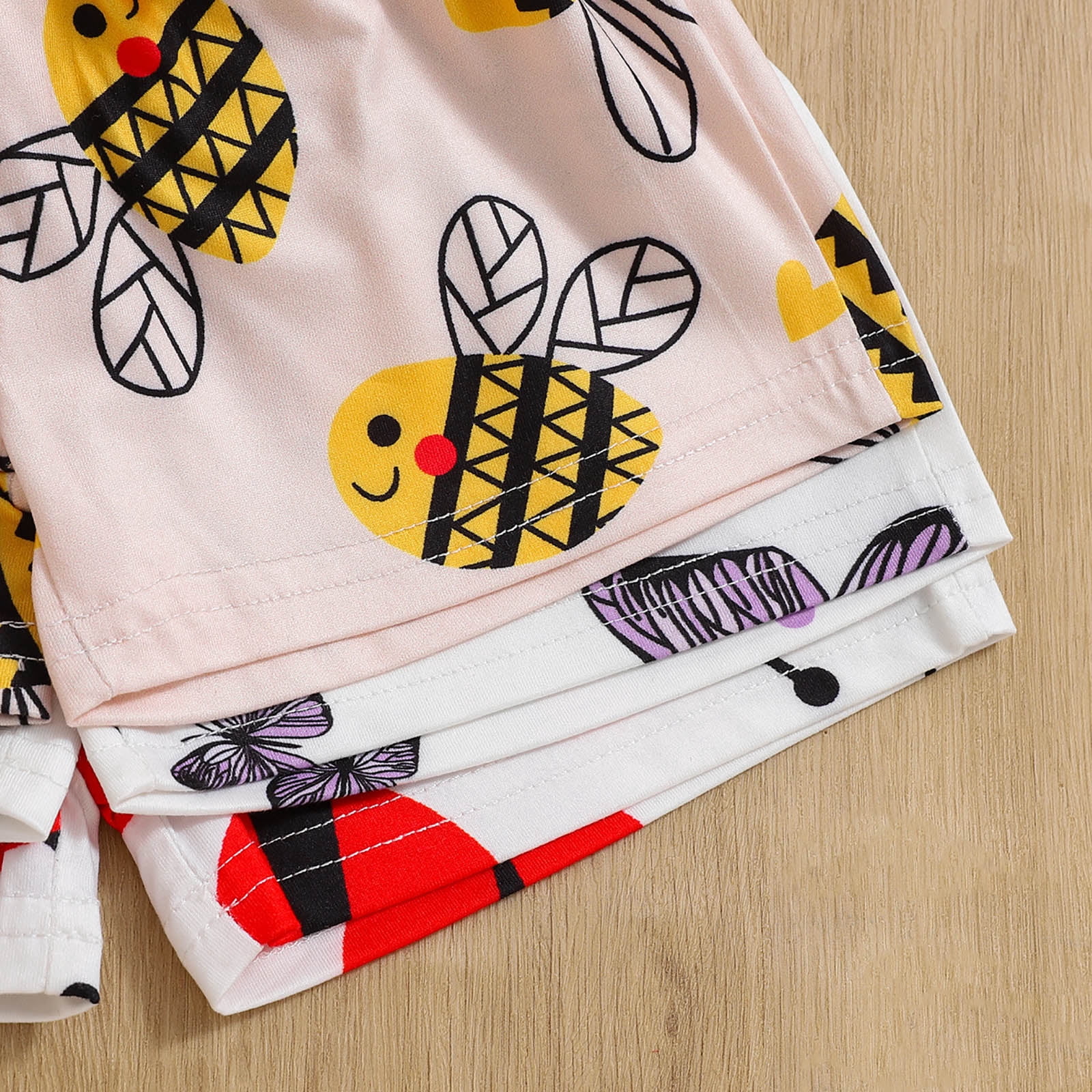 Xudanell Baby Girl Clothes Toddler Girls Summer Outfits Kids Short Fly Sleeve Cute Ruffle Shirts Tops Floral Shorts Set (Yellow, 6-9 Months)