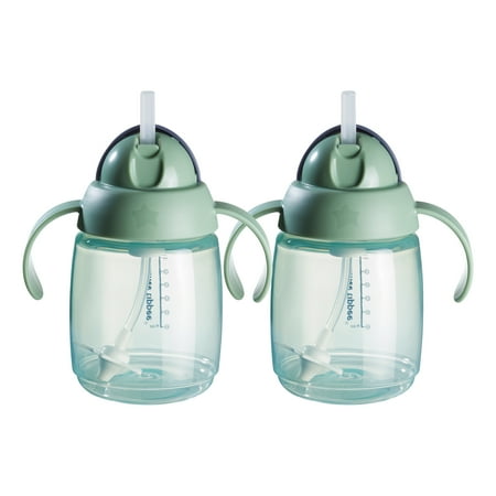 Tommee Tippee Superstar Weighted Straw Cup for Toddlers | 10oz, 6+ Months, Green 2 count| 100% Leak and Shake-Proof