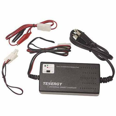 Tenergy Universal RC Battery Charger for NiMH/NiCd 6V-12V Battery Packs, Fast Charger for RC Car, Airsoft Batteries, Compatible with Standard Size Tamiya/Mini Tamiya/Alligator Clips Connectors