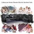thumbnail image 6 of Power Recliner Sofa Sectional Couches with LED Light for Living Room,Leather Reclining Corner Sectional Sofa with 2 Recliner Seats,Cup Holder,Storage Console for Home Theater Seating, Black, 6 of 6