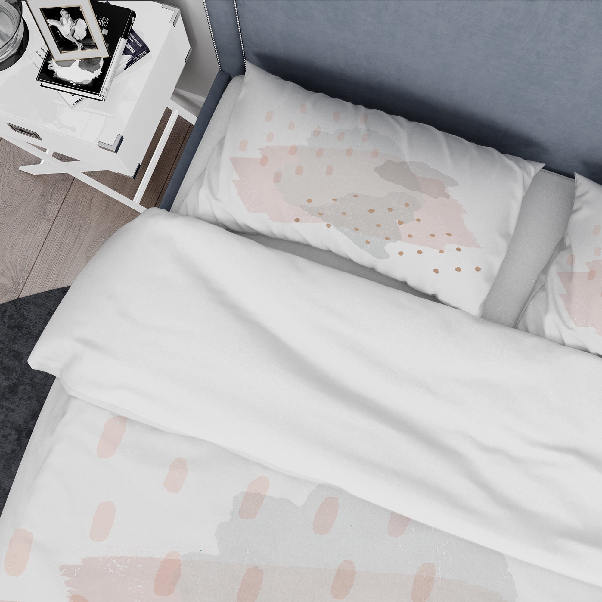 Designart 'Watercolor Minimal Blush III' Geometric Duvet Cover Set