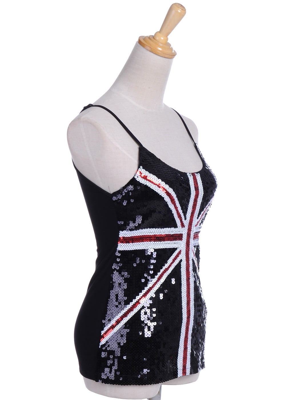 Union Jack British Flag Fashion People United Kingdom Flag Women Sequin  Slim Adjustable Spaghetti Strap Tank Top Clothes - Walmart.com