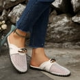 thumbnail image 2 of Xucatan Women's Mesh Mules, Breathable Closed Toe Slip On Slippers, Flat Backless Shoes with Metal Buckle, Versatile Spring Summer Casual Footwear Gift, 2 of 9