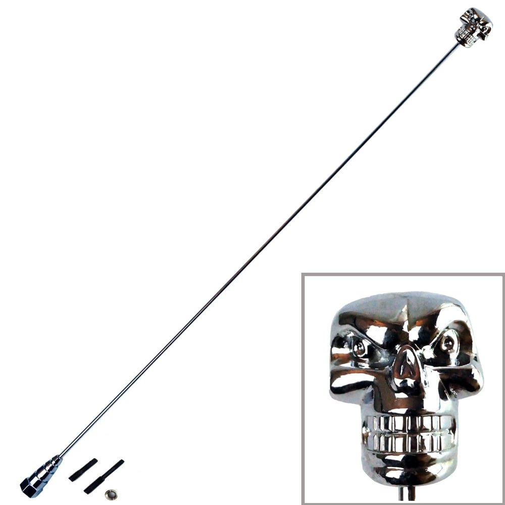 Universal Triple Chrome Plated Skull Head Truck Antenna for Truck Suv's