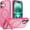 Frosted Matte Hot Pink, variant on MYKOMI for iPhone 16 case: [fit for Magsafe] Strong Magnetic & Invisible Stand, Military-Grade Drop Protection with Screen Protector, Adjustable Kickstand Slim Frosted Translucent Matte Phone Case