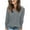 Grey, variant on Sweaters For Women V Neck Brushed Strip Solid Color Long Sleeve Pullover Tops Casual Trendy 2025 Fall Winter Stylish Comfortable Womens Sweaters Grey L