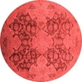 thumbnail image 1 of Ahgly Company Indoor Round Oriental Red Industrial Area Rugs, 3' Round, 1 of 4