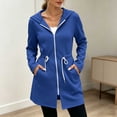 thumbnail image 5 of Jackets for Women Hooded Long Sleeve Thermal Quick-Dry Hoodies Drawstring Waist Regular Fit Functional Side Pockets for Work Casual Weekend Outing | TruBelle,Blue L, 5 of 7
