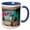 Blue/White, variant on 3drose, India, North Gujarat, Rann. Kankrej Taluka. Kankrej Cattle., 15oz Mug