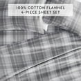 thumbnail image 5 of 100% Cotton Flannel Bed Sheets Set for Full Size Bedding in Plaid Light Gray by Comfort Canopy, 5 of 15
