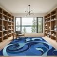 thumbnail image 2 of ODIKA 4'x6' Machine Washable Non-Slip Area Rug, Abstract Navy Blue High Traffic Rug, Blue, 1097376, 2 of 7