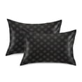 thumbnail image 2 of Haosy Satin Pillowcase for Hair and Skin Standard Cooling Silk Pillow Case with Envelope Closure Gold Letter with White Ornament 20"x26", 2 of 9