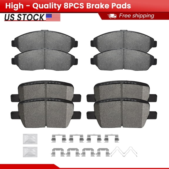 ACB ZONE Front and Rear Ceramic Brake Pads with Hardware for Buick Enclave Chevrolet Traverse 2018-2020 Blazer 2019-2020 GMC Acadia 2017-2020 (S-1280 S-1914)