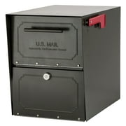 Architectural Mailboxes Oasis Classic Black Post Mount Mailbox, Galvanized Steel, Locking