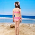thumbnail image 7 of 【Uhome】Girls Mermaid Bathing Suit 3PCS Cute Ruffle Bikini Swimsuits with Fish Tail Kids Beach Swimwear 3-11y, 7 of 7