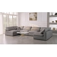 thumbnail image 3 of Meridian Furniture Serene Grey Linen Fabric Deluxe Modular Sectional, 3 of 18