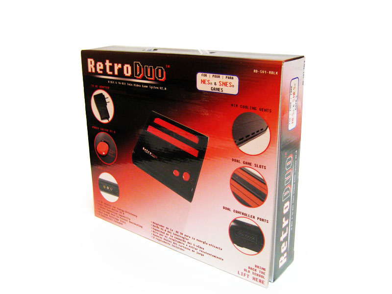 Retro-Bit Retro Duo Twin Video Game System NES and SNES V3.0 Black/Red 