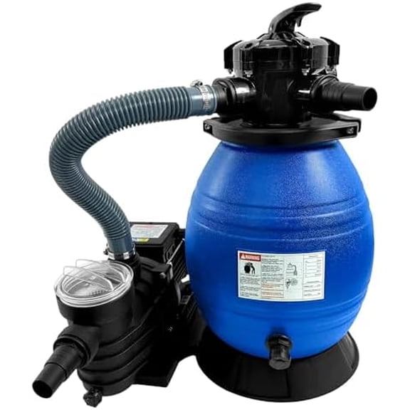 13" Pool Sand Filter 3/4HP, Sand Filter Pump for Above Ground Pool, 3648GPH up to 12000 Gallon, 6-Way Valve, Easy Installation, Blue$$Garden & Patio
