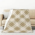 thumbnail image 1 of XMXT Throw Blankets, Brown Simple Stripe Print Bed Blanket for Bedroom Sofa, 50 x 70 inches Brown, 1 of 9