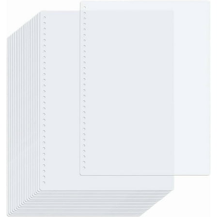 20 Pack Clear Cover Sheets Pre-Punched Binding Covers 30x21.5cm/11.81x8.46inch A4 Plastic Page Protector with 30Hole Report Covers
