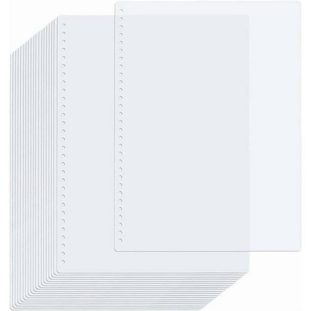 Paquete de 20 fundas transparentes perforadas para encuadernación, tamaño A4 (30 x 21,5 cm / 11,81 x 8,46 pulgadas), con 30 agujeros.