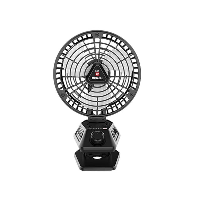 Eigraketly Linterna de carga recargable, ventilador de Camping, ventiladores de iluminación refrigerados por aire, escritorio, dormitorio, Estufas de camping X80/Negro