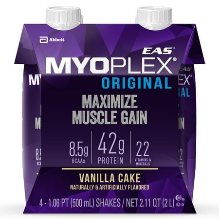 Eas Myoplex Original Shake, 42 Grams of Protein, French Vanilla, 16 Oz, 4 Ct