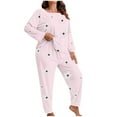 thumbnail image 2 of Censtreet Women's Plus Size 2 Piece Pajama Set Long Sleeve Shirt with Long Pajama Pant Printed Pj Lounge Sets XL-5XL, 2 of 5