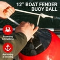 thumbnail image 2 of Seamax Bouées d'Ancrage Rondes pour Bateau Marin, 12 Pouces x 15 Pouces, Vinyle de Qualité Marine, Bouées d'Amarrage Rouges, Balles Gonflables Rondes pour Amarrage/pêche/crabe/etc...., 2 of 8