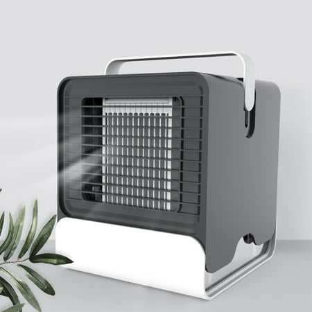 Mini Portable Air Conditioner Fan USB Desktop Air Cooler Office Dormitory Cooling Mobile Fan with LED Lights Used Indoors and (Best Way To Use Air Conditioner)