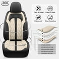 thumbnail image 2 of LAONNVIR Custom Fit for GMC Terrain 2010-2025 Waterproof Faux Leather Car Seat Covers Compatible Airbag Seat Protector,Black&Beige FullSet(5Seat), 2 of 9