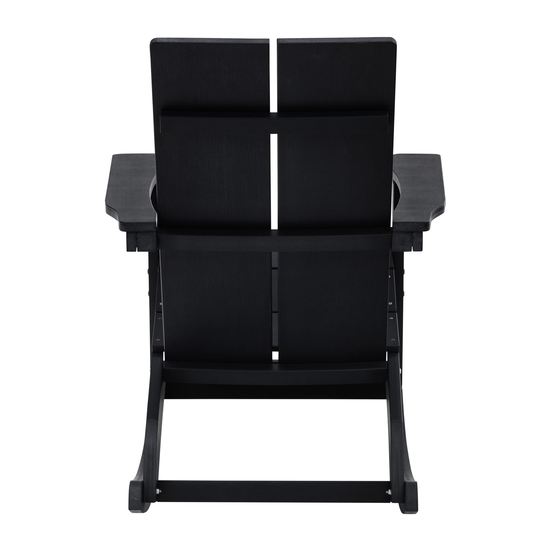 Flash Furniture Finn Poly Resin Rocking Adirondack Chair - Black
