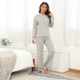 thumbnail image 1 of Conjunto de pijama de manga larga para mujer, tops suaves, pantalones, ropa de dormir, conjunto de pijama para mujer, materiales ecológicos, 1 of 7