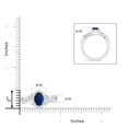 thumbnail image 5 of Angara Natural 1.55 Ct. Blue Sapphire with Diamond Halo Ring in 14K White Gold for Women (Ring Size: 11.5), 5 of 10