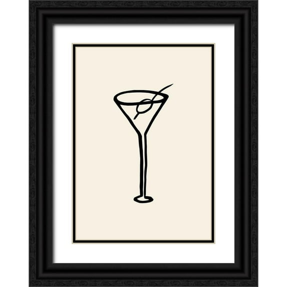 Artographie Studio 24x32 Black Ornate Wood Framed with Double Matting Museum Art Print Titled - Shaken, Not Stirred