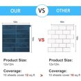 thumbnail image 3 of AdoDecor Peel and Stick Subway Tile Backsplash, Blue, 12" x 12", 10 Sheets, Waterproof, Heat Resistant, Easy DIY, Smooth Surface, 3 of 7