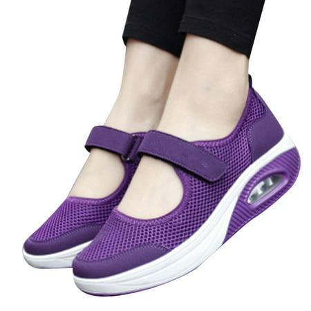 

Women s Walking Shoes Hook Loop Breathable Mesh Summer Sneakers With Air Cushion Shoes With Air Cushion Summer Sneakers for Outdoor Gym Women s Walking Hook Loop Breathable Mesh Purple 37